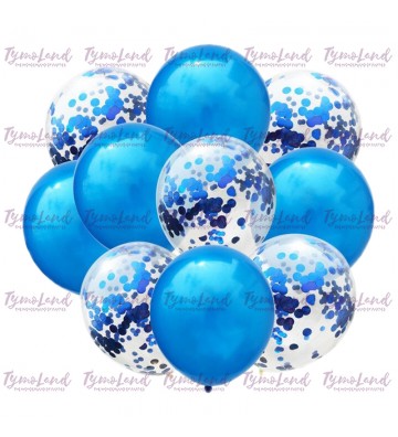 Grappe De 10 Ballons Bleus