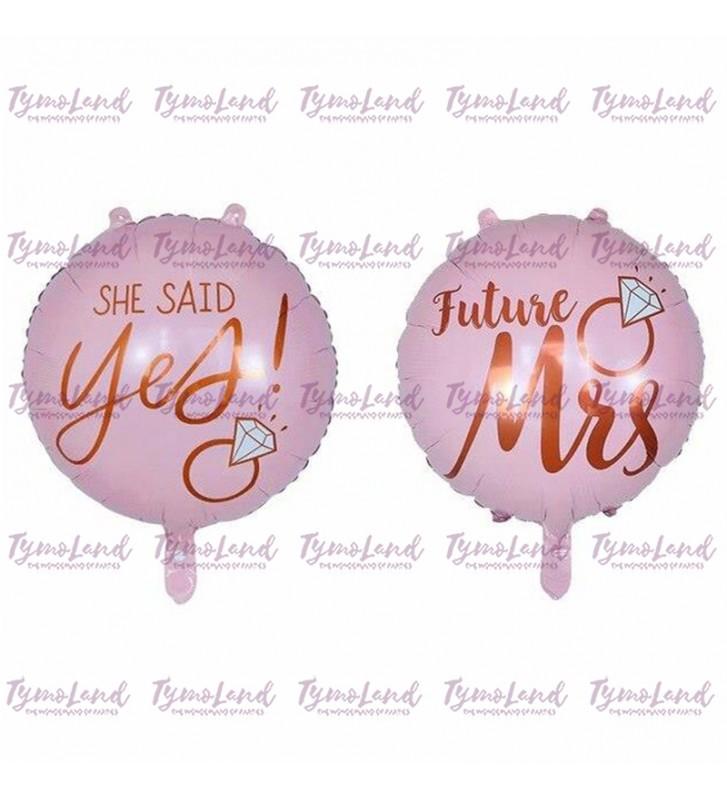 Ballon Future Mrs & She Said Yes Rose Cuivré